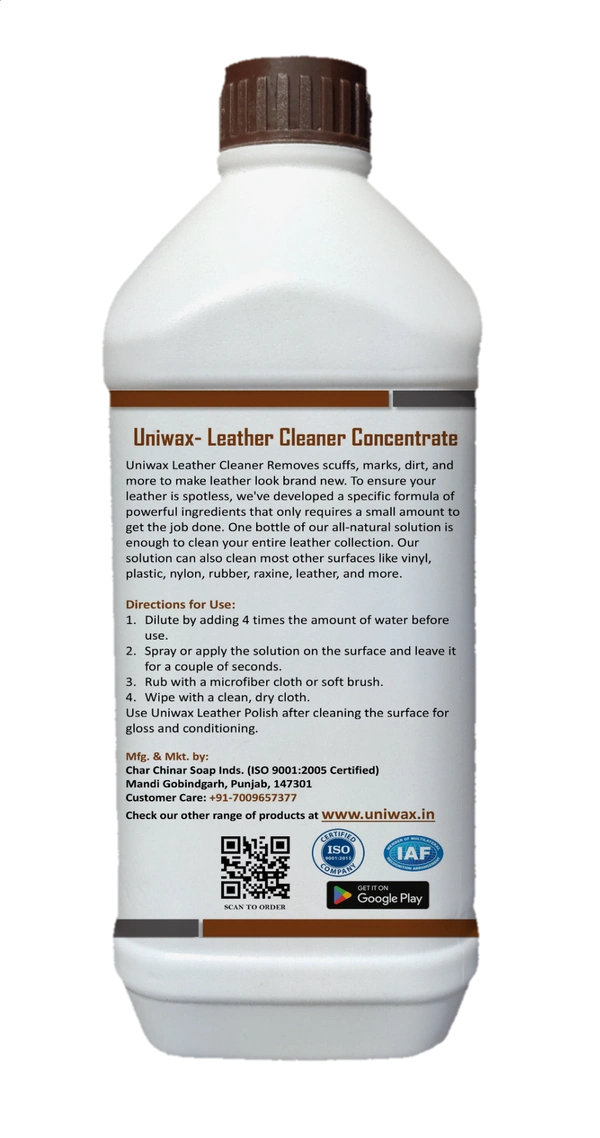 Uniwax Leather Cleaner and Leather Polish - 1-1 kg each