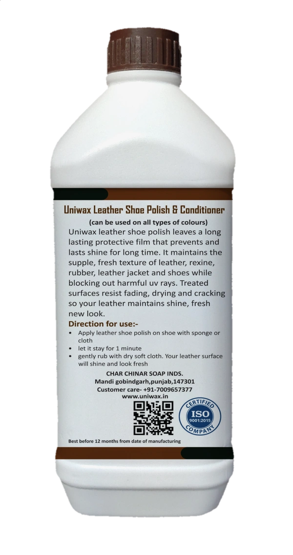 Uniwax Leather Shoe Polish Natural colour – Premium Shoe Shine for All Leather Colors – Nourishes, Protects & Restores – Long-Lasting Gloss - 1 kg