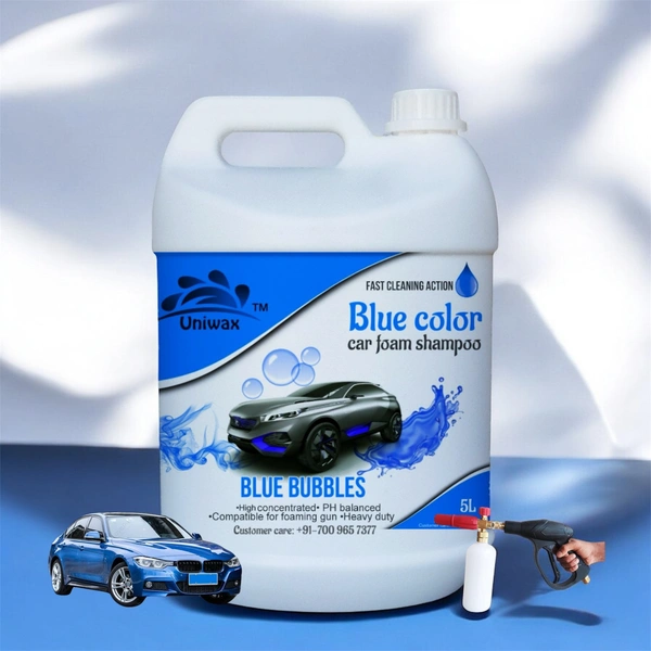 Uniwax Blue Foam Shampoo produces a thick, stable foam for superior cleaning.