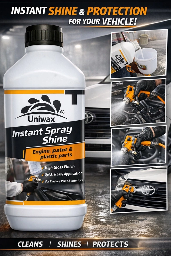 INSTANT SPRAY SHINE FOR CAR INTERIOR AND EXTERIOR PLASTIC AND LEATHER PARTS - 1 liter
