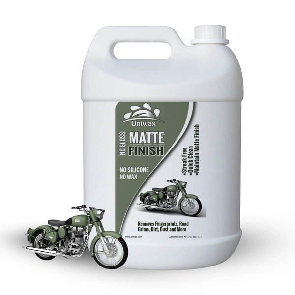 Uniwax Matte Paint Automotive Polish โ Non-Glossy Finish Protector for Cars & Bikes โ UV & Dust Resistant Formula - 5 liter