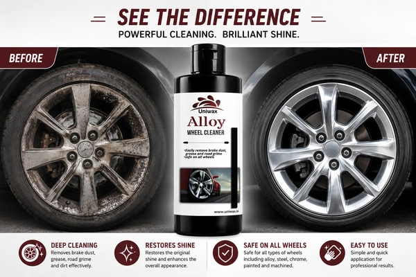 Uniwax Alloy Wheel Cleaner – Powerful Brake Dust & Grime Remover | Safe for All Wheels | Fast-Acting Spray for Deep Cleaning & Shine - 200ml