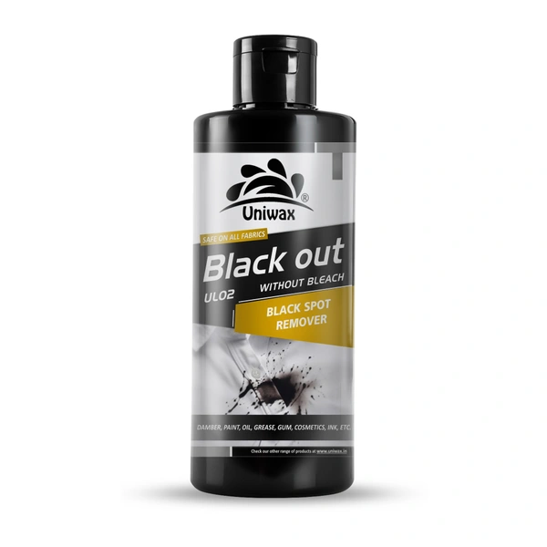Black out- black stain remover  DAMBER, PAINT, OIL, GREASE, GUM, COSMETICS, INK, ETC. UL02