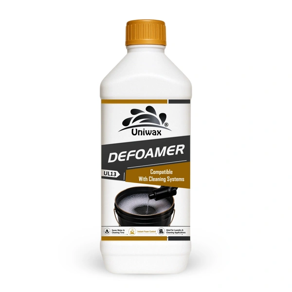 Uniwax Defoamer for Laundry & Industrial Cleaning | Instant Foam Control | Anti Foam Liquid for Detergent Systems | Fast Acting Foam Remover - 1kg, white