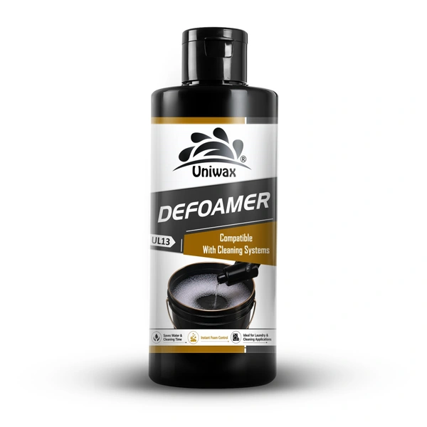 Uniwax Defoamer for Laundry & Industrial Cleaning | Instant Foam Control | Anti Foam Liquid for Detergent Systems | Fast Acting Foam Remover - 200ML