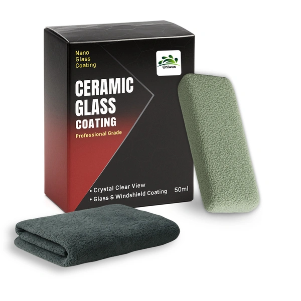 Uniwax Ceramic Glass Coating | Crystal Clear Nano Protection for Windshields & Windows | Anti-Water, Anti-Fog & UV Shield | Long-Lasting Hydrophobic Coating for Cars, Bikes & Mirrors
