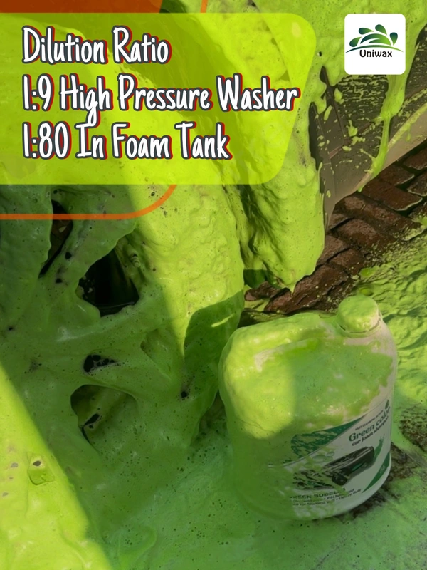 Uniwax blue color foam wash with wax colour foam car wash shampoo - 5kg, Green