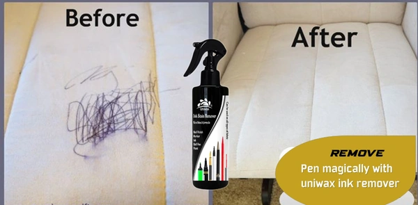 Uniwax Ink Remover, Ballpoint Pen, Fountain Pen, Ink, Permanent Marker, Gel Pen Stain Remover from Fabric and Furniture - 200ml