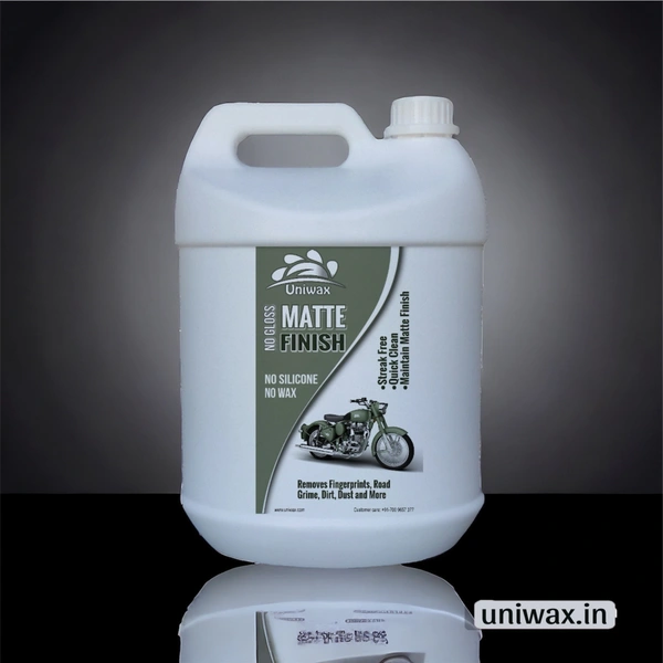 Uniwax Matte Paint Automotive Polish โ Non-Glossy Finish Protector for Cars & Bikes โ UV & Dust Resistant Formula - 5 liter
