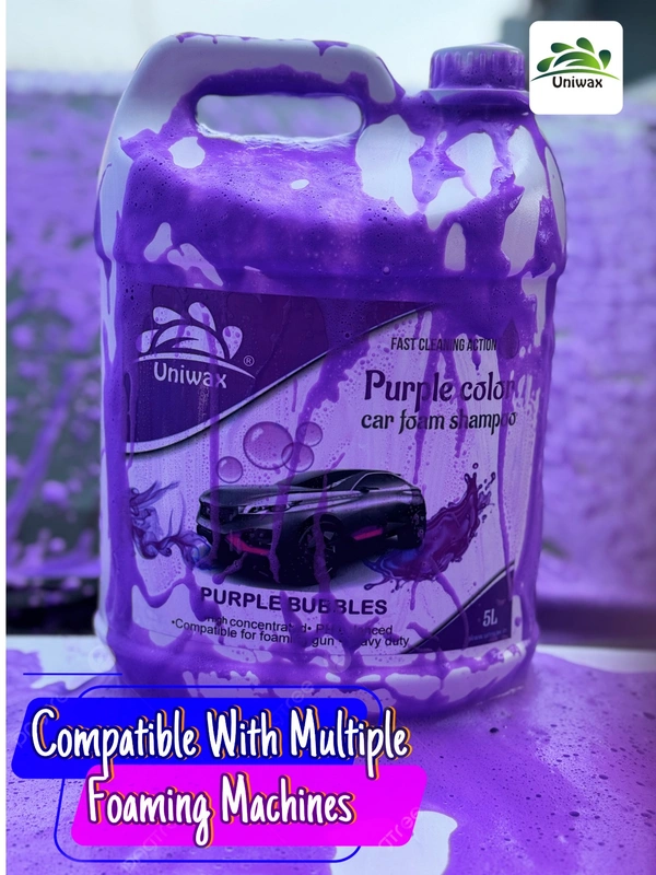 Uniwax blue color foam wash with wax colour foam car wash shampoo - 1kg, Purple