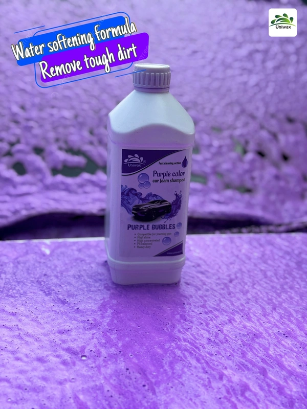 Uniwax blue color foam wash with wax colour foam car wash shampoo - 1kg, Purple