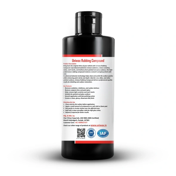 uniwax rubbing compound For Car Paint Finishing Scratch Remover - 200gm