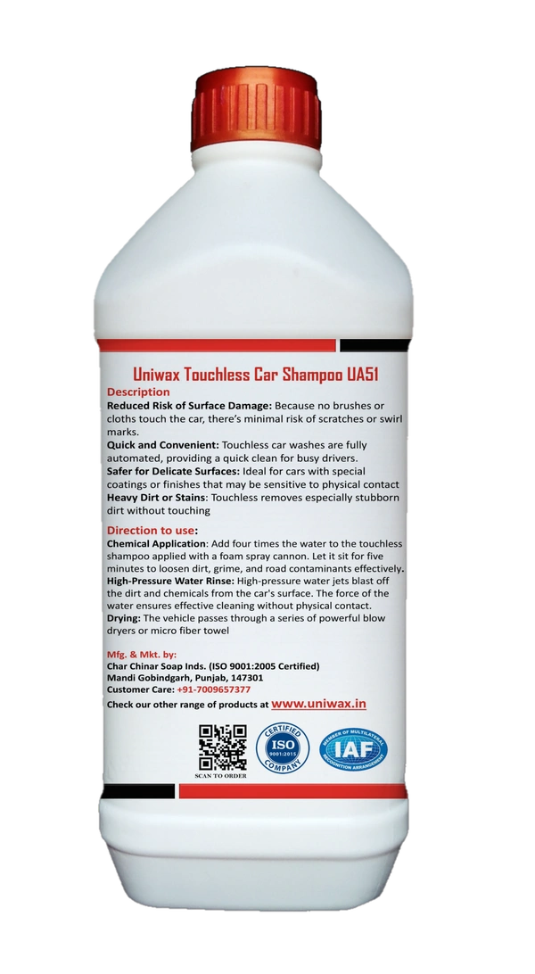 Uniwax Touchless Car shampoo Fast Acting High Foaming - 1liter