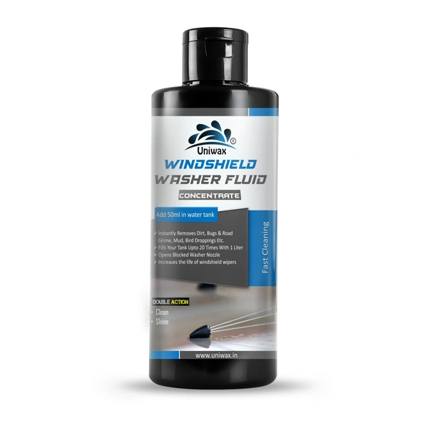 Uniwax All-Season Windshield Washer Fluid Concentrated Cleaner for Cars, Removes Dirt & Bugs