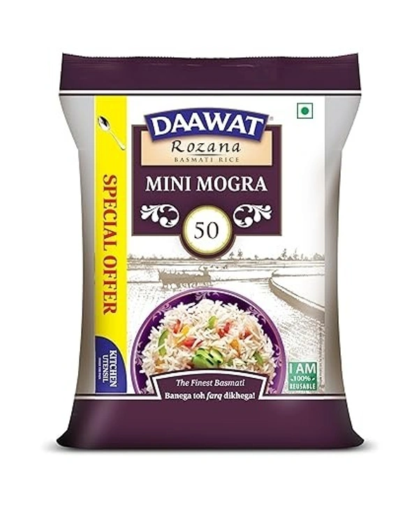 Daawat Sehat/Rozana Basmati Rice Mini Mogra, 5kg - 5 kg