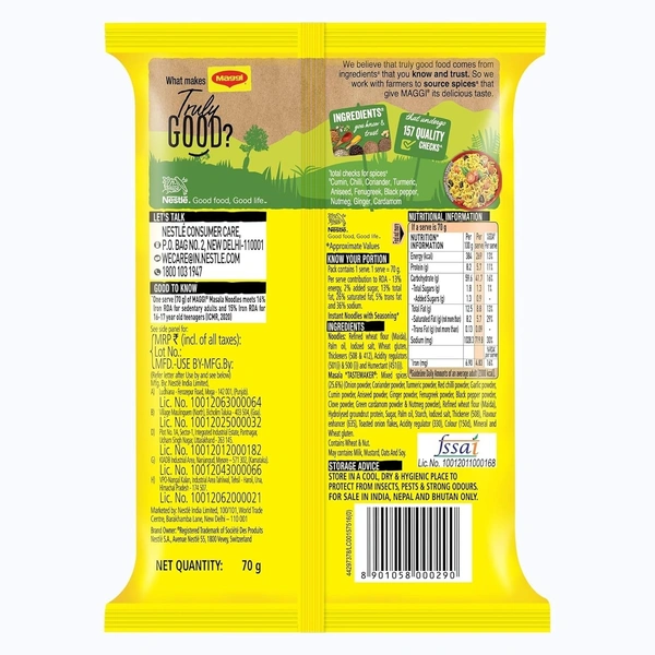 Maggi 2-minute Instant Noodles, Masala maggie noodles 70 gram pack