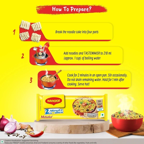 Maggi 2-minute Instant Noodles, Masala maggie noodles 70 gram pack