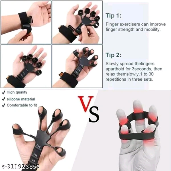 NEW FINGER GRIPPER Strength Trainer Forearm Exerciser Hand Yoga Resistance Band Finger Expander Finger Extension Exerciser Climbing Finger Strengthener Guitar Finger Stretcher for Men Women and Children Black And Grey BothName: NEW FINGER GRIPPER Strength Trainer Forearm Exerciser Hand Yoga Resistance Band Finger Expander Finger Extension Exerciser Climbing Finger Strengthener Guit