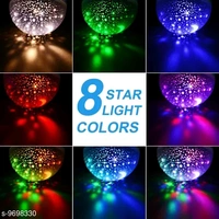  Star Master Rotating 360 Degree Moon Night Light Lamp Projector with Colors and USB Cable,Lamp for Room Night Bulb (Multi Color,Pack of 1,Plastic) LED