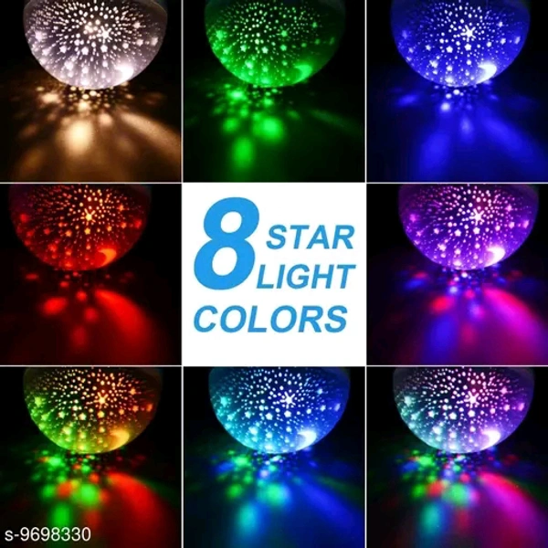  Star Master Rotating 360 Degree Moon Night Light Lamp Projector with Colors and USB Cable,Lamp for Room Night Bulb (Multi Color,Pack of 1,Plastic) LED