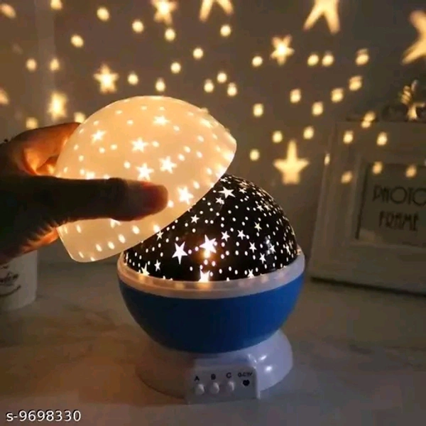  Star Master Rotating 360 Degree Moon Night Light Lamp Projector with Colors and USB Cable,Lamp for Room Night Bulb (Multi Color,Pack of 1,Plastic) LED