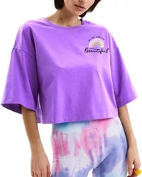 Crop Tshirt  - Black, XL