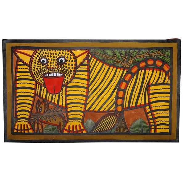 PALAK SAXENA Sovereign Strokes: Palak Saxena's Pattachitra Lion Kingdom