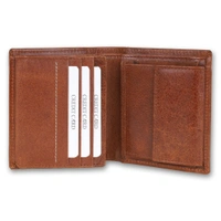 Palak Saxena Leather Wallets for Men, Top Grain Leather 8 Card Slots, 3 Compartments, Tri Fold Wallet, Brown, Contemporary