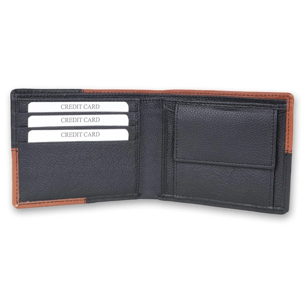 Palak Saxena Leather Wallets for Men Top Grain Leather, 5 Card Slots & 2 Compartments, Bi Fold Wallet - Standard