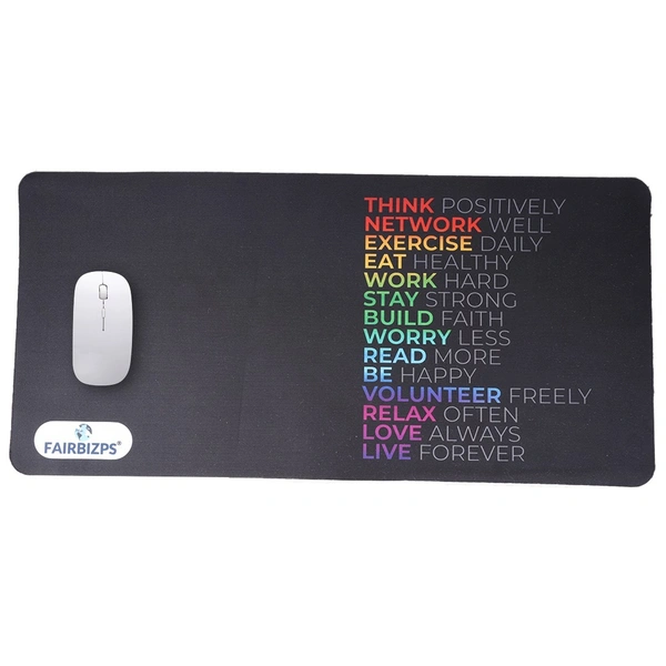 Positive Quotes Printed GAMING MOUSE PAD - Black