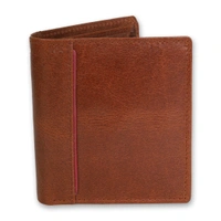 Palak Saxena Leather Wallets for Men, Top Grain Leather 8 Card Slots, 3 Compartments, Tri Fold Wallet, Brown, Contemporary