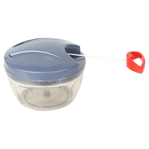FAIRBIZPS RED Plastic Vegetable Chopper Manual Vegetables and Dry Fruits Hand Cutter with 3 Stainless Steel Sharp Blade - Red