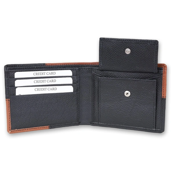 Palak Saxena Leather Wallets for Men Top Grain Leather, 5 Card Slots & 2 Compartments, Bi Fold Wallet - Standard