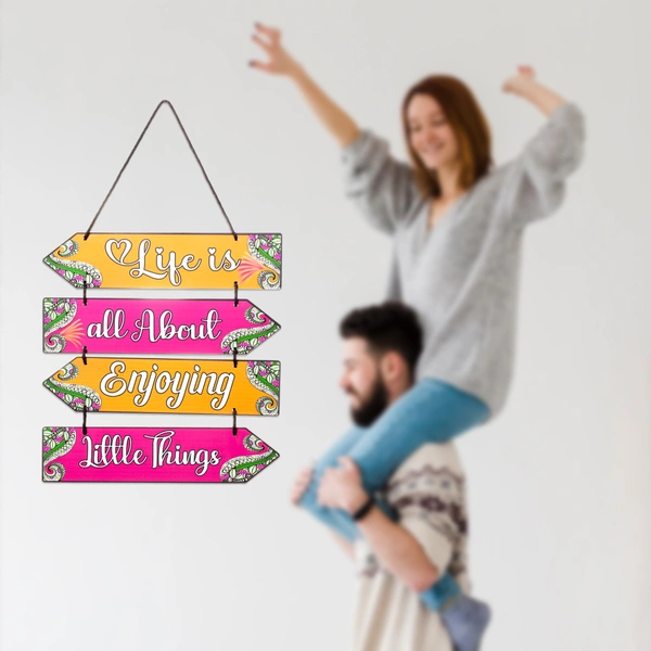 Palak Saxena Life is All About Enjoying Little Things | Home Decor | Wall Decor | Wall Hanging | Office Decor | For Living Room | Bedroom | Size: 12 inch x 12 inch - 12 inch x 11 inch
