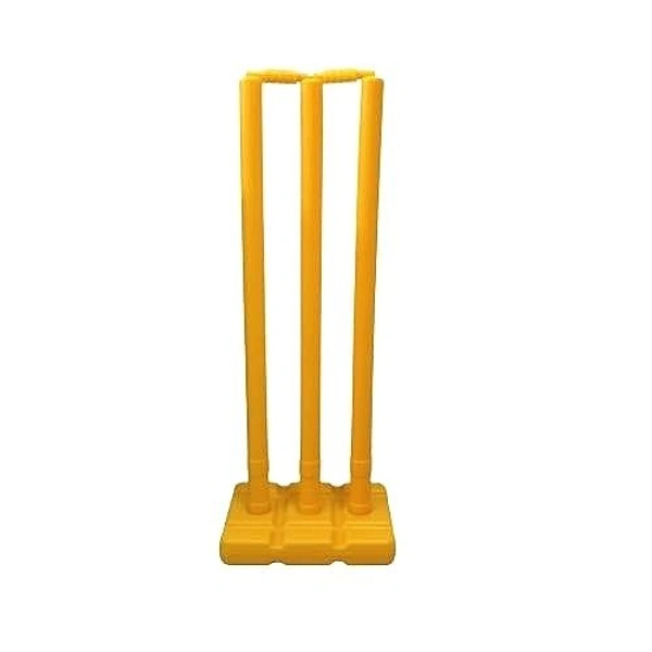 Palak Saxena  FAIRBIZPS Cricket Stumps with Stand Cricket Kit Plastic Wickets for Cricket Standard Wickets for Cricket Ground - Yellow