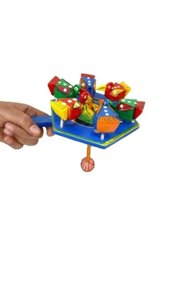 Palak Saxena PALAK SAXENA Wooden Chidiya Dana Toy Or Wooden Toys for Kids/Wooden Handicraft Items Blue (6 Birds, Weight 150 Gm)