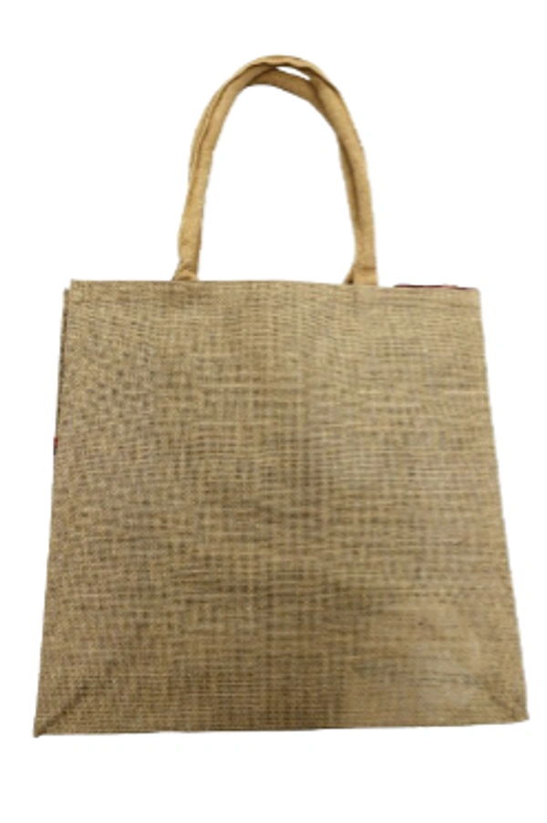 PALAK SAXENA Eco-Friendly Jute Hand Bag-Reusable Tiffin Shopping Grocery Multipurpose Hand Bag with Zip & Handle for Men and Women - BROWN