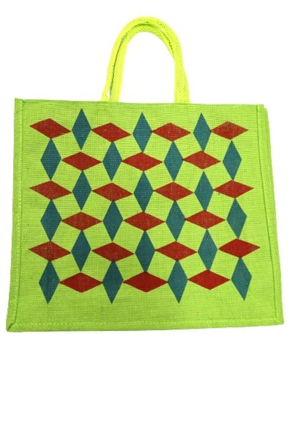 PALAK SAXENA spacious Jute Bag with Zipper Closure, Full Size and Large Handles,MultiPurpose Jute Bag for Office/College/School,Tiffin,Shopping Eco-Friendly Bag For Men,Women and Kids (Green) - GREEN