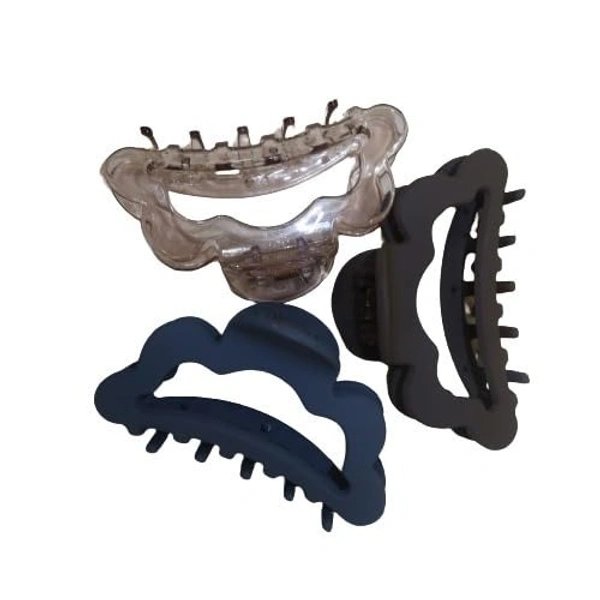 PALAK SAXENA Palak Saxena Large Hair Claw 3Pcs Big Clutchers Acrylic Plastic Tight Grip for Women & Girls Jumbo Stylish Trendy Hairstyling Clips 3Pcs