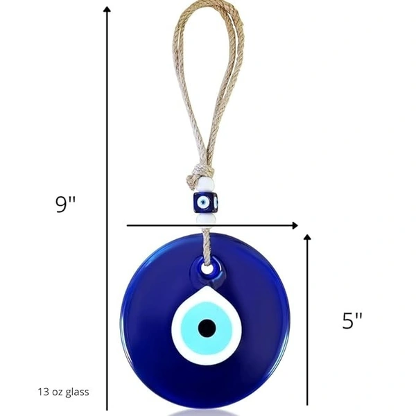Palak Saxena Evil Eye Hanging for Home & Office – Protective Wall Décor for Positivity, Prosperity & Luck | Nazar Battu Charm for Entrance, Car & Workspace - Blue