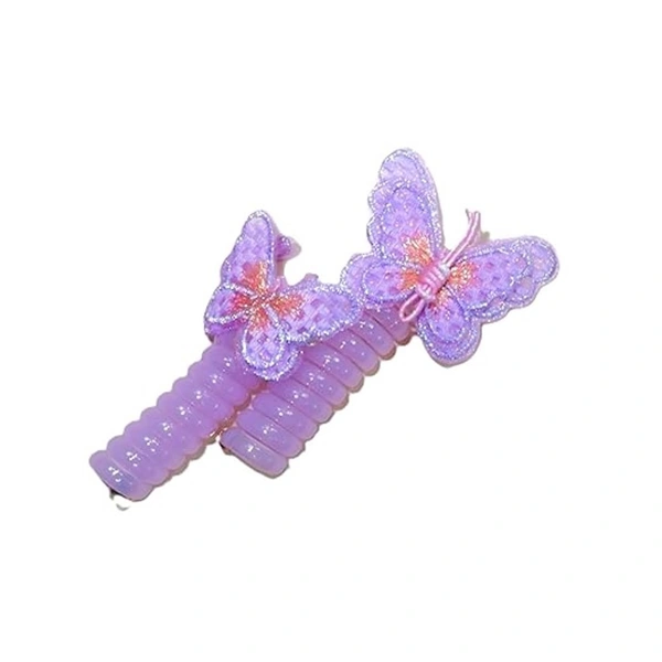 PALAK SAXENA Spiral Hair Ties for Girls | Butterfly Cute Hair Band | Hair Band for Kids | Elastic Hair Tie Ponytail Holder | Ponytail Hair Band | Candy Colors Spiral Girls (PACK OF 4) (2, Yellow)