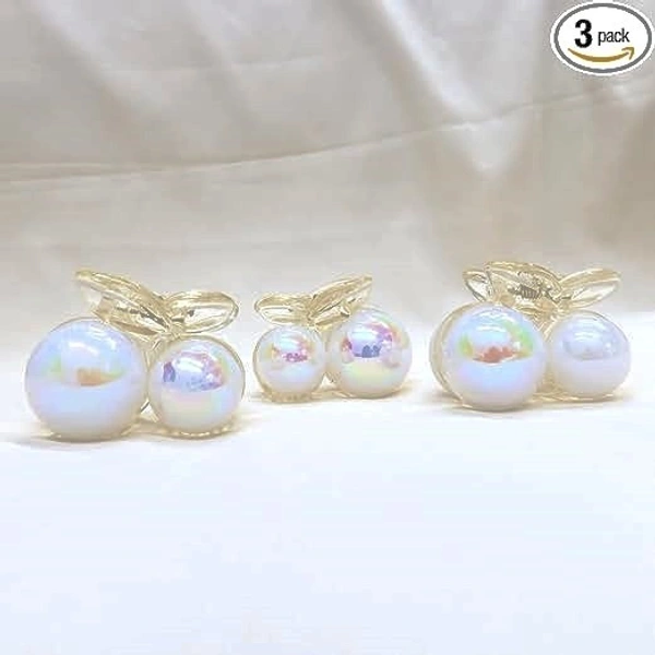 PALAK SAXENA Hair Clips for Women & Girls - Clutches Claw Clip Accessories - Sparkling Pearl Design, Stylish, For wedding fancy clips for Women and Girls- 6 Pcs