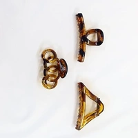 PALAK SAXENA Hair Accessories Golden Plastic Hair Clutch for Women, Medium Size, Trendy Hair Clip, Pack of 3 Hair Claw