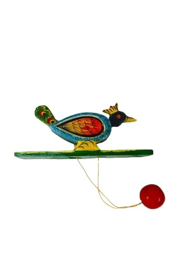 Palak Saxena PALAK SAXENA Handicraft Wooden Handpainted Animal Shape Handheld Revolving Movement Toy for Kids 