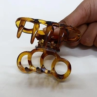 PALAK SAXENA Hair Accessories Golden Plastic Hair Clutch for Women, Medium Size, Trendy Hair Clip, Pack of 3 Hair Claw