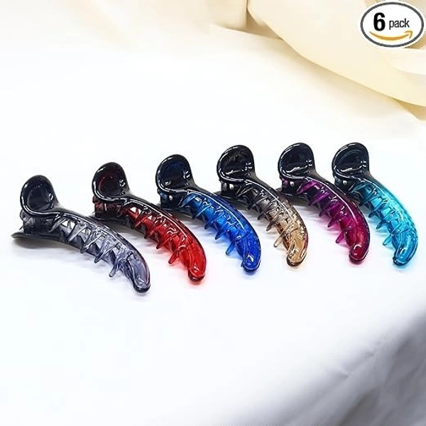 PALAK SAXENA Palak Saxena Medium Banana Hair Clips/Clutchers Size 8 CM/ 3 Inchesh For Women & Girls Colorfull (Pack of 6)