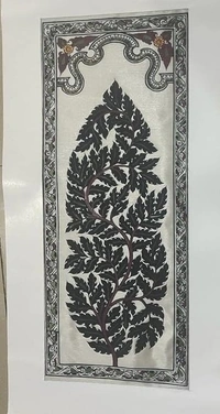 PALAK SAXENA Handmade designing tree (Leaf) Wall hanging Pattachitra Art Work on Tussar Silk for Home and Office Decoration Pattachitra painting Hand painted wall decor