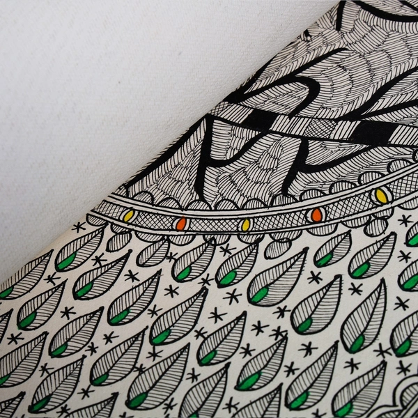  Madhubani Tree Wall Art - Exquisite Hand-painted Indian Art for Home Decoration - Ideal for Living Room, Bedroom, or Office - Unframed (32.2 x 24.2 inches) - 32.2 x 24.2 inches