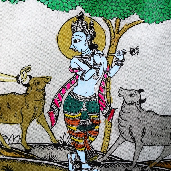  Painting Melodies of Joy Krishna’s Cows and Friends in Divine Music" - Length -7.87 Inch X Height 3.94
