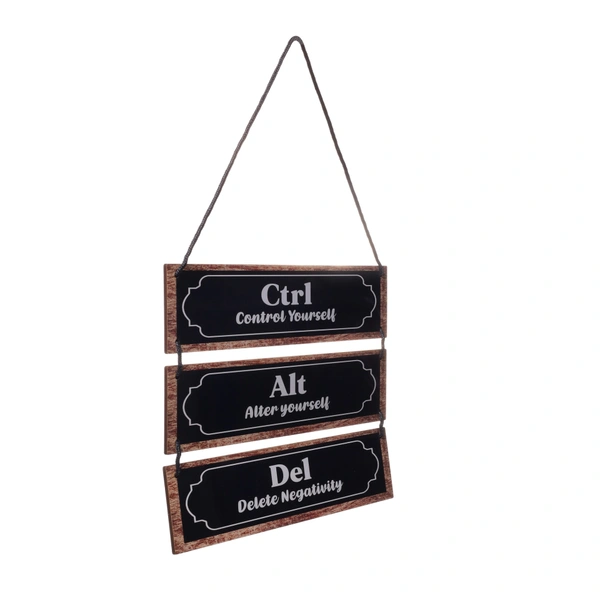 Palak Saxena 'Control Yourself' Office Wall Decor - Inspirational Wooden Wall Hangings - Motivational Wall Art with Sayings for Office,Home - 12x 11 inch